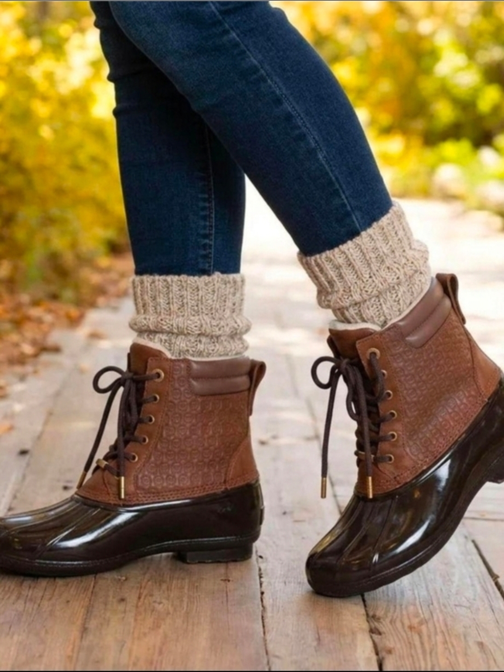 MICHAEL❄️ Michael Kors❄️ Brown Quilted Lace-Up Duck Boots❄️